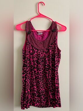🐆 dELiA*s Hot Pink and Black Leopard Print Tank 🐆
